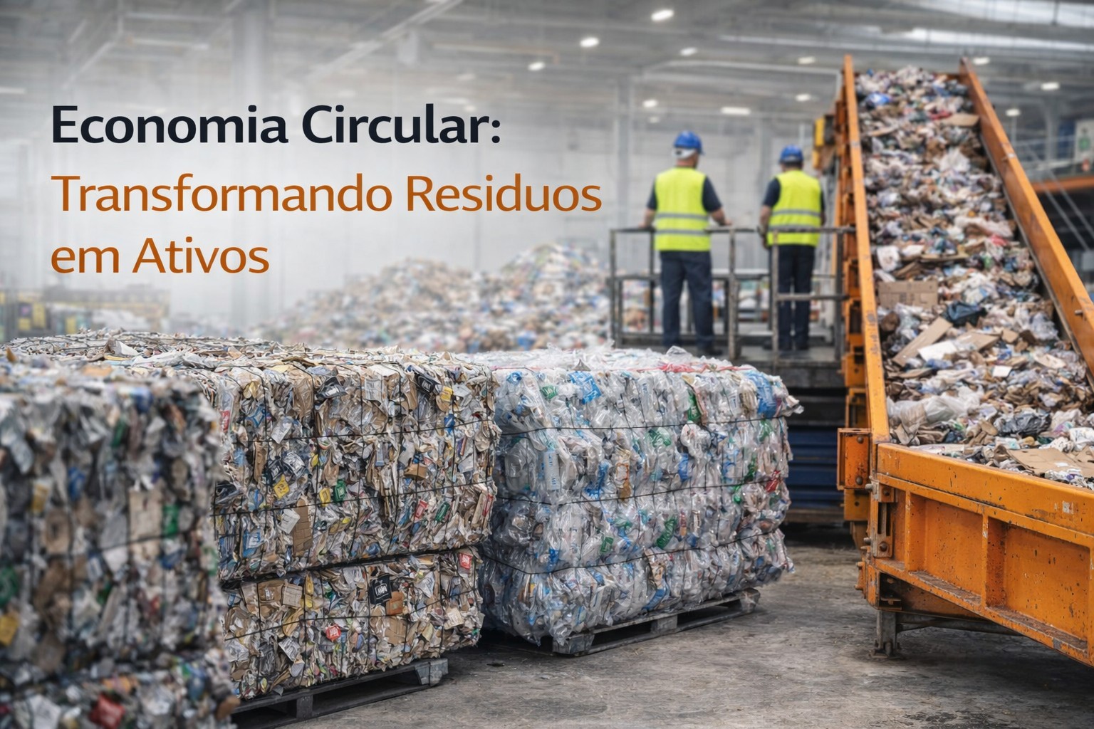 Economia circular com reciclagem industrial e reaproveitamento de resíduos