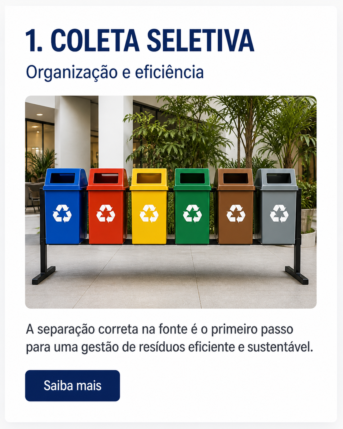 Lixeiras de coleta seletiva para empresas e condomínios