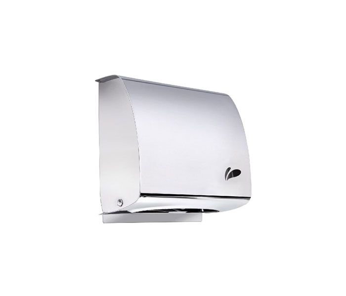 Dispenser de parede para papel toalha interfolhas, em aço inox