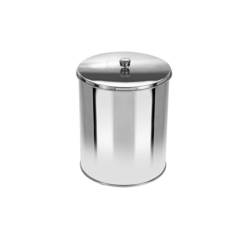 Lixeira Inox com tampa de Sobrepor sem Balde Interno 5 Litros