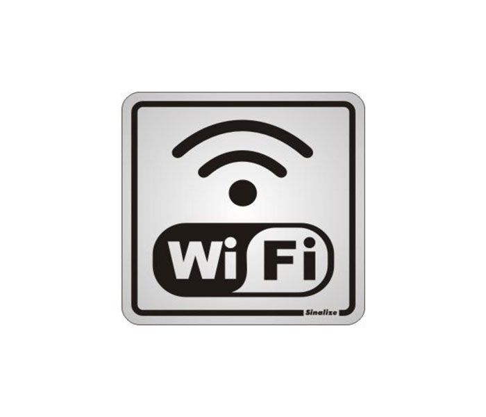 Placa de Sinalização Alumínio WI-FI – 15 X 15 cm