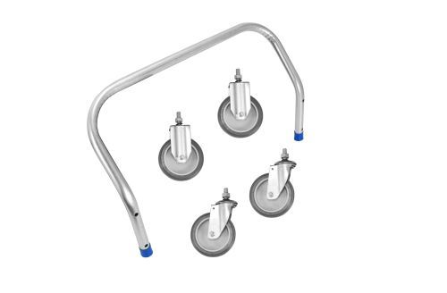Jogo de rodas e cabo de caixa Plástica 370 litros