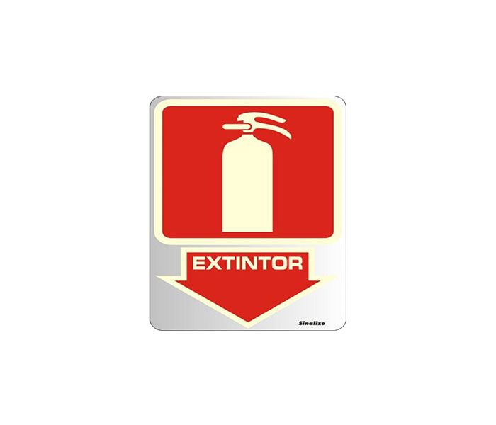 Placa de Sinalização Alumínio EXTINTOR – FOTOLUMINESCENTE – 16 X 23 cm