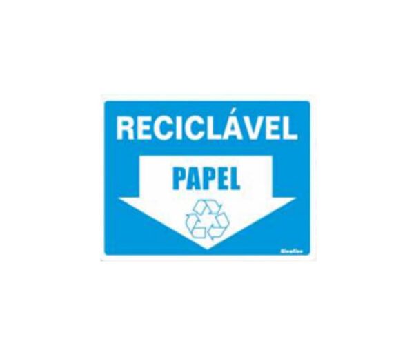 Placa Sinalizadora em Poliestireno 15 x 20 cm – RECICLAVEL PAPEL