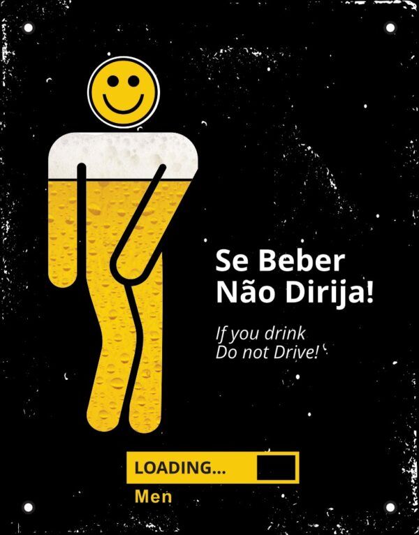 Placa Sinalizadora Poliestireno Dizeres: SE BEBER NÃO DIRIJA – 18 x 23 cm