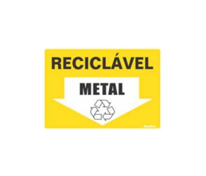 Placa Sinalizadora em Poliestireno 15 x 20 cm – RECICLAVEL METAL