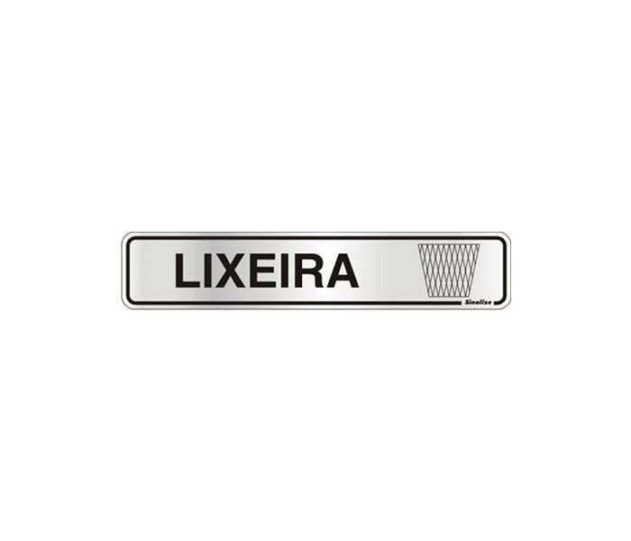 Placa de Sinalização Alumínio LIXEIRA – 5 x 25 cm