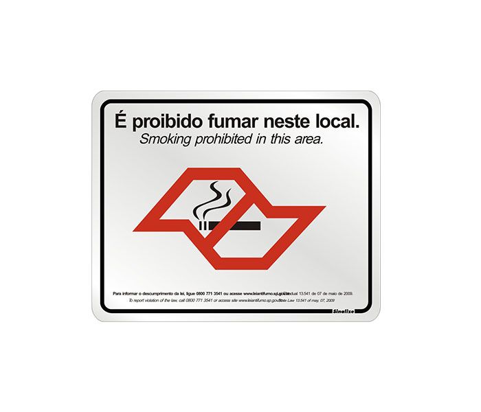 Placa Sinalizadora Alumínio 20 x 25 cm – Proibido Fumar neste Local