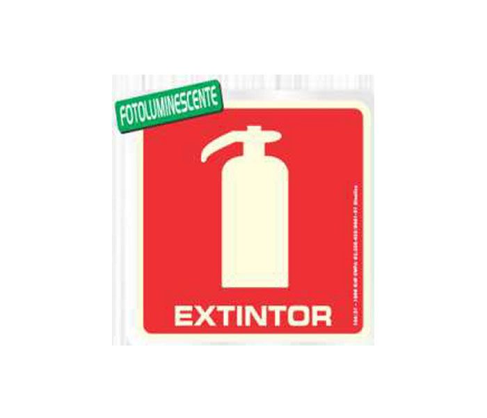 Placa Sinalizadora Alumínio 15 X 15 cm – EXTINTOR FOTOLUMINESCENTE