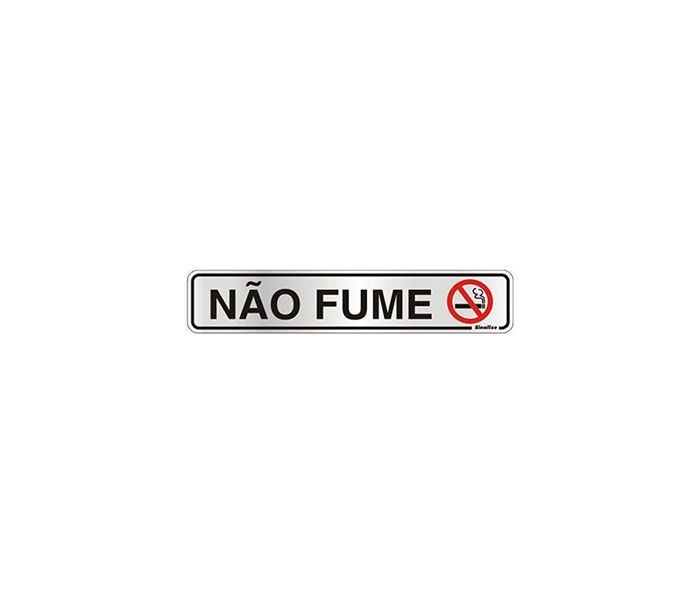 Placa de Sinalização Alumínio NÃO FUME – 5 x 25 cm